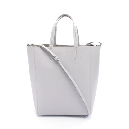 バーティカル スモール カバ ハンドバッグ トートバッグ レザー ライトグレー 2WAY セリーヌ バッグ CELINE