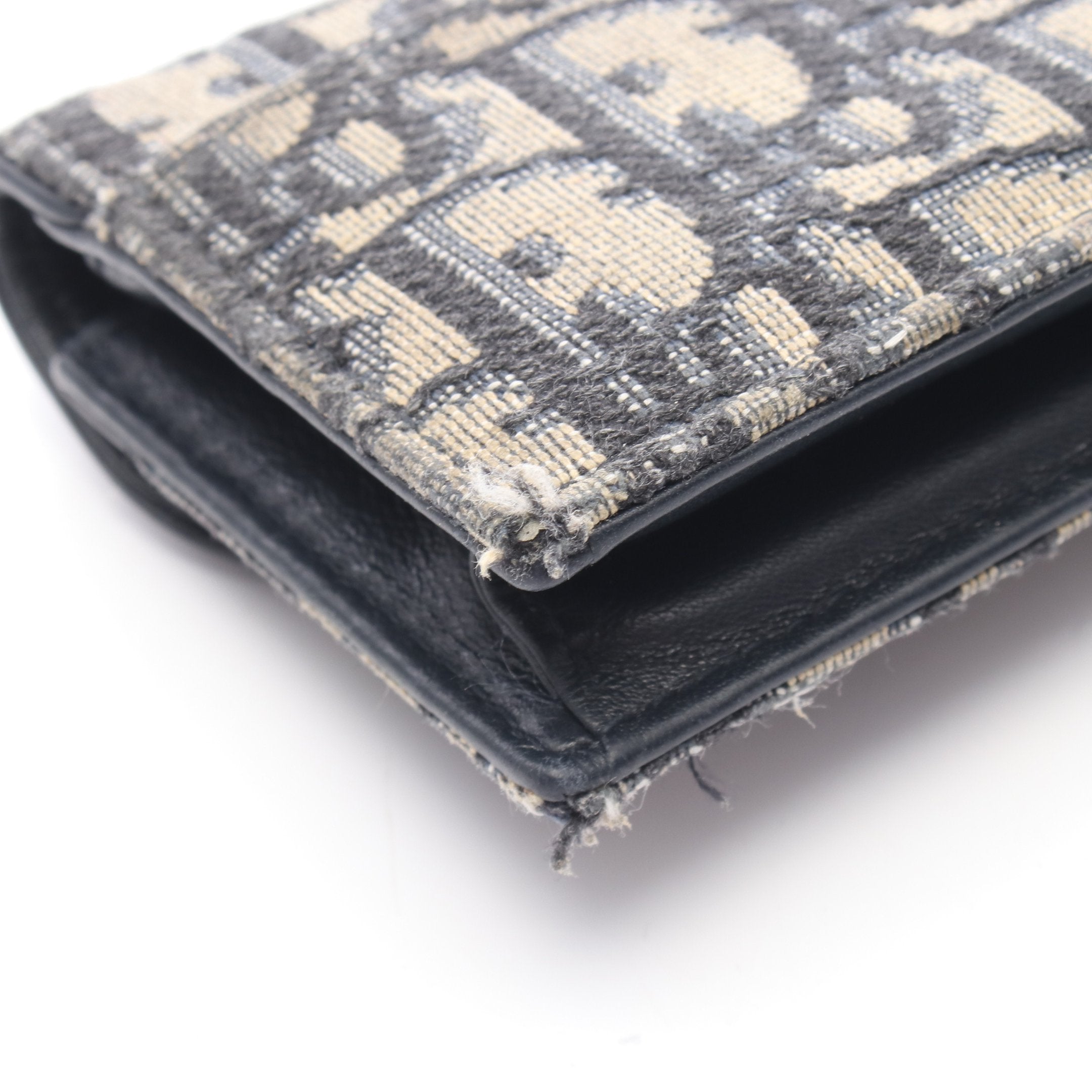 SADDLE サドル オブリーク カードケース キャンバス レザー ネイビー