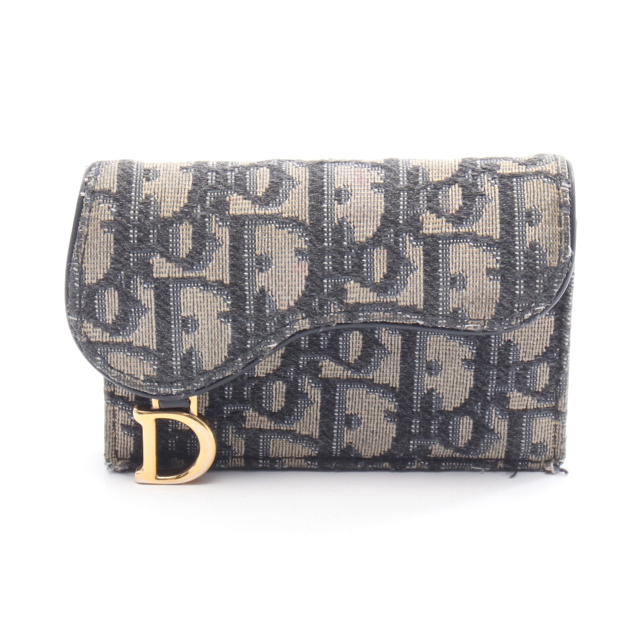 SADDLE サドル オブリーク カードケース キャンバス レザー ネイビー