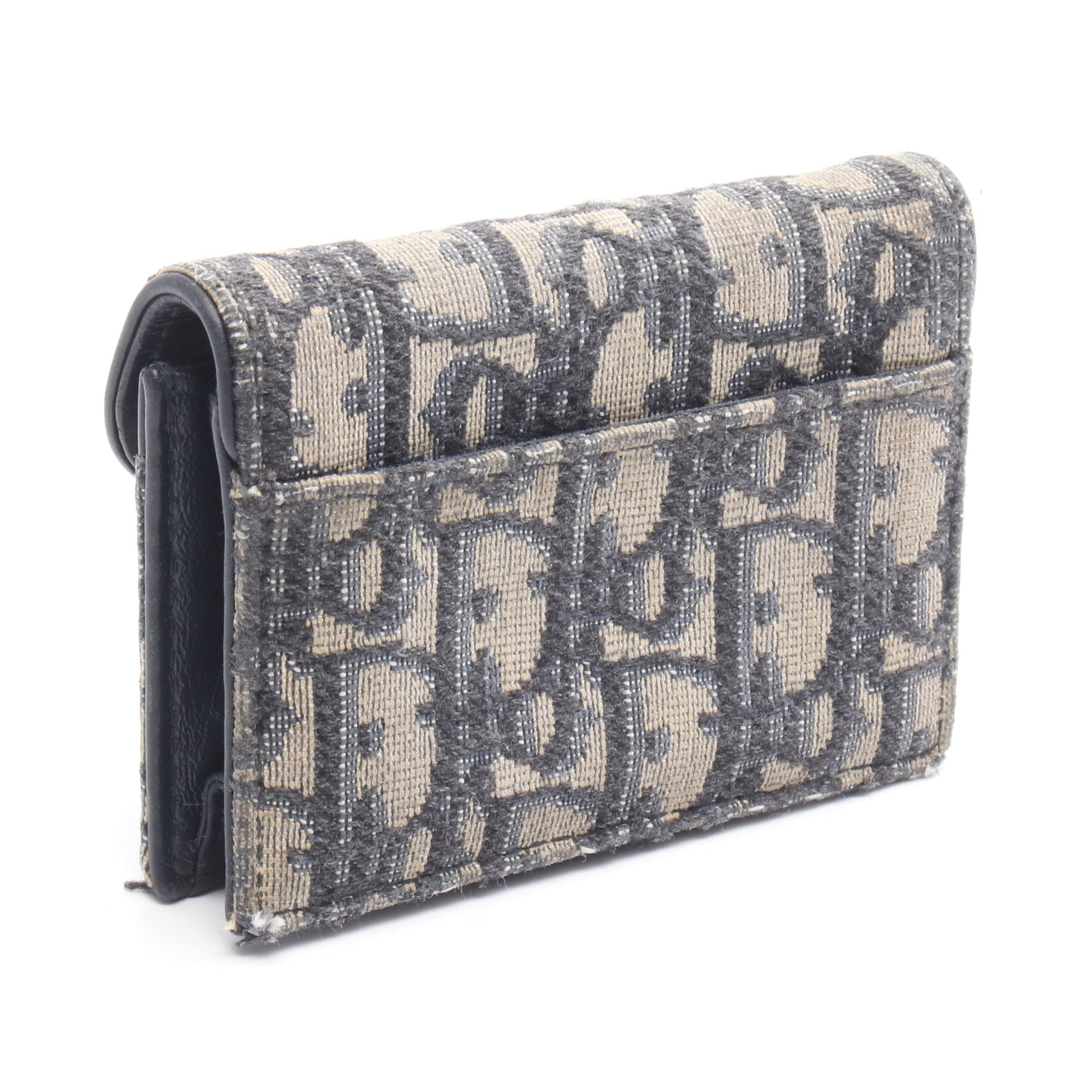 SADDLE サドル オブリーク カードケース キャンバス レザー ネイビー