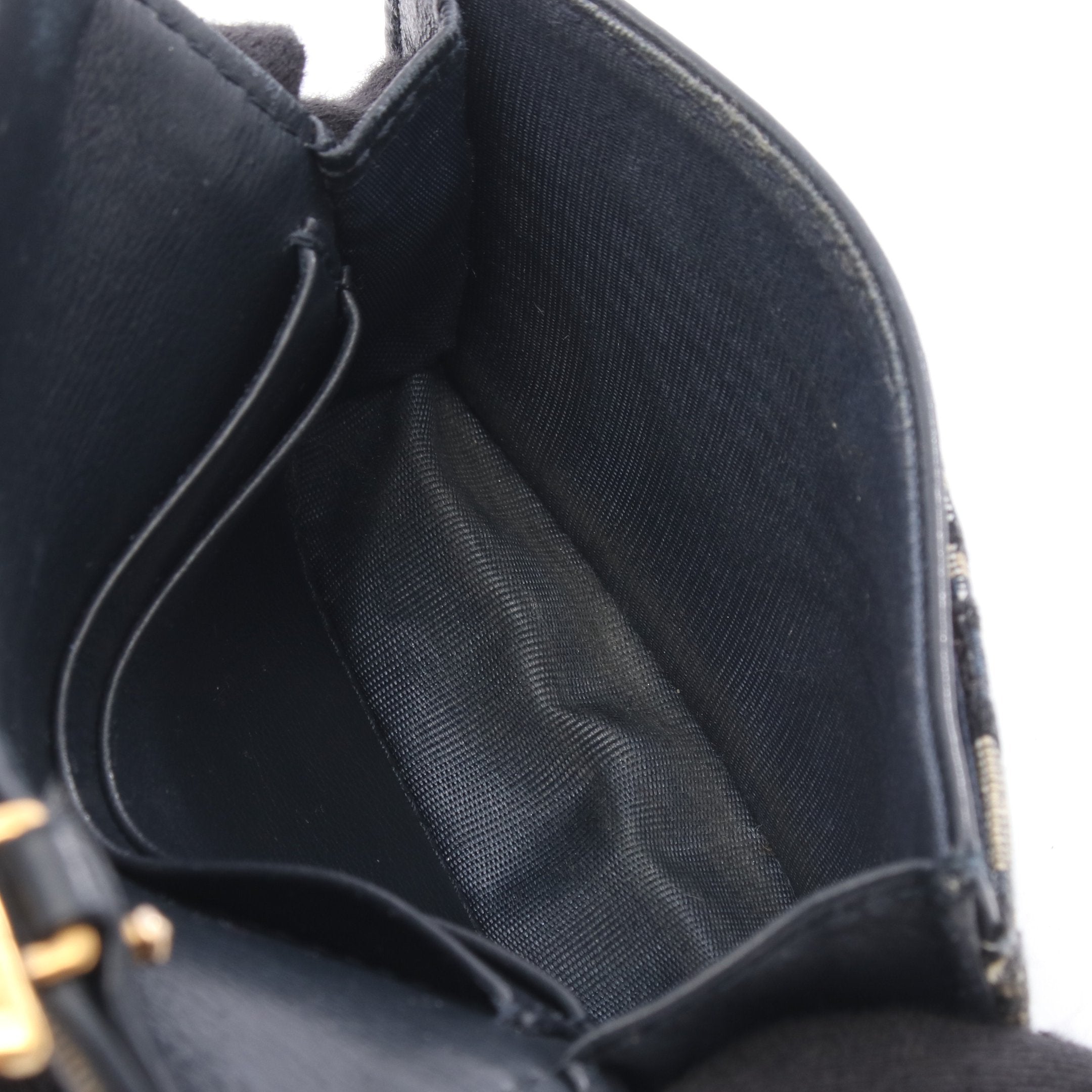 SADDLE サドル オブリーク カードケース キャンバス レザー ネイビー