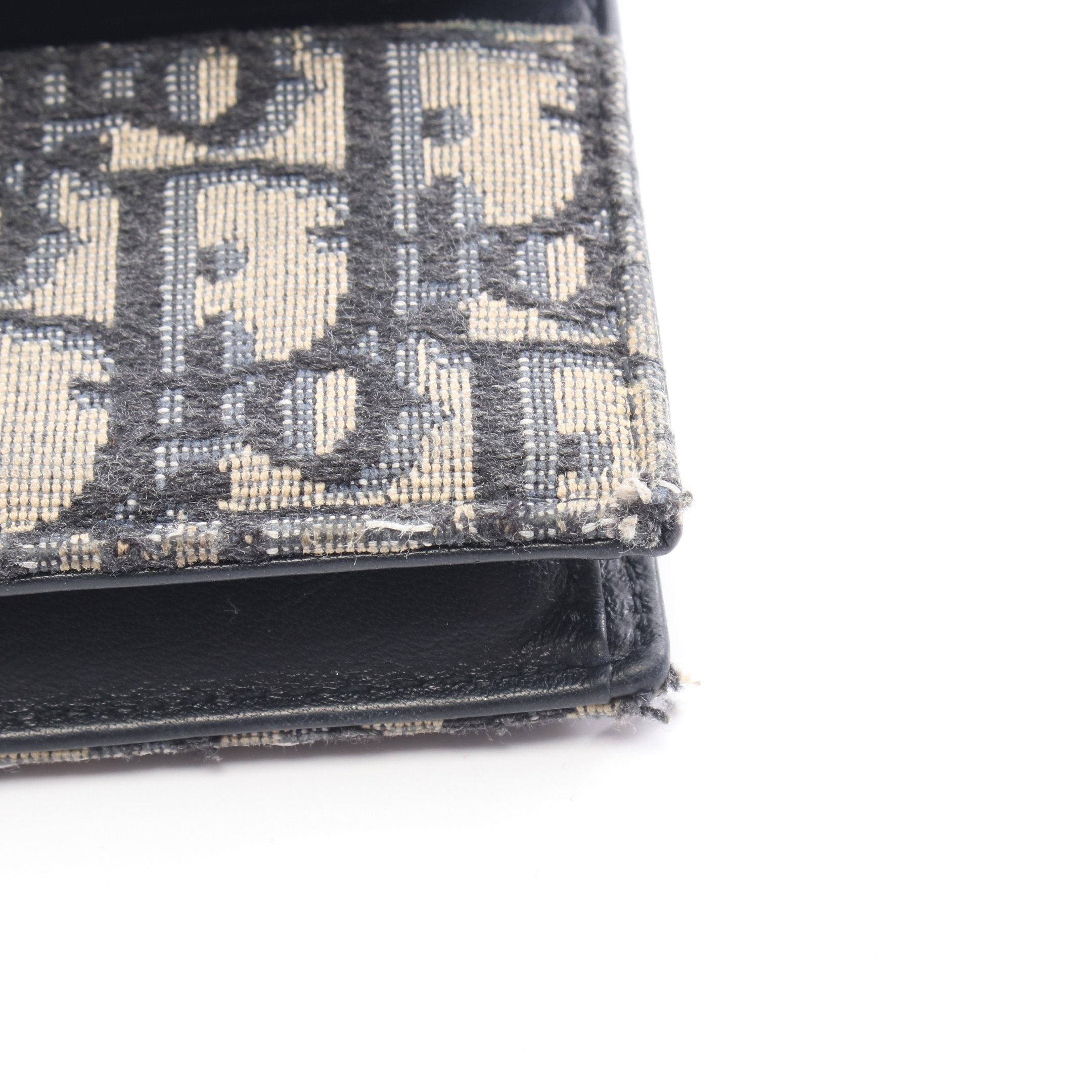 SADDLE サドル オブリーク カードケース キャンバス レザー ネイビー