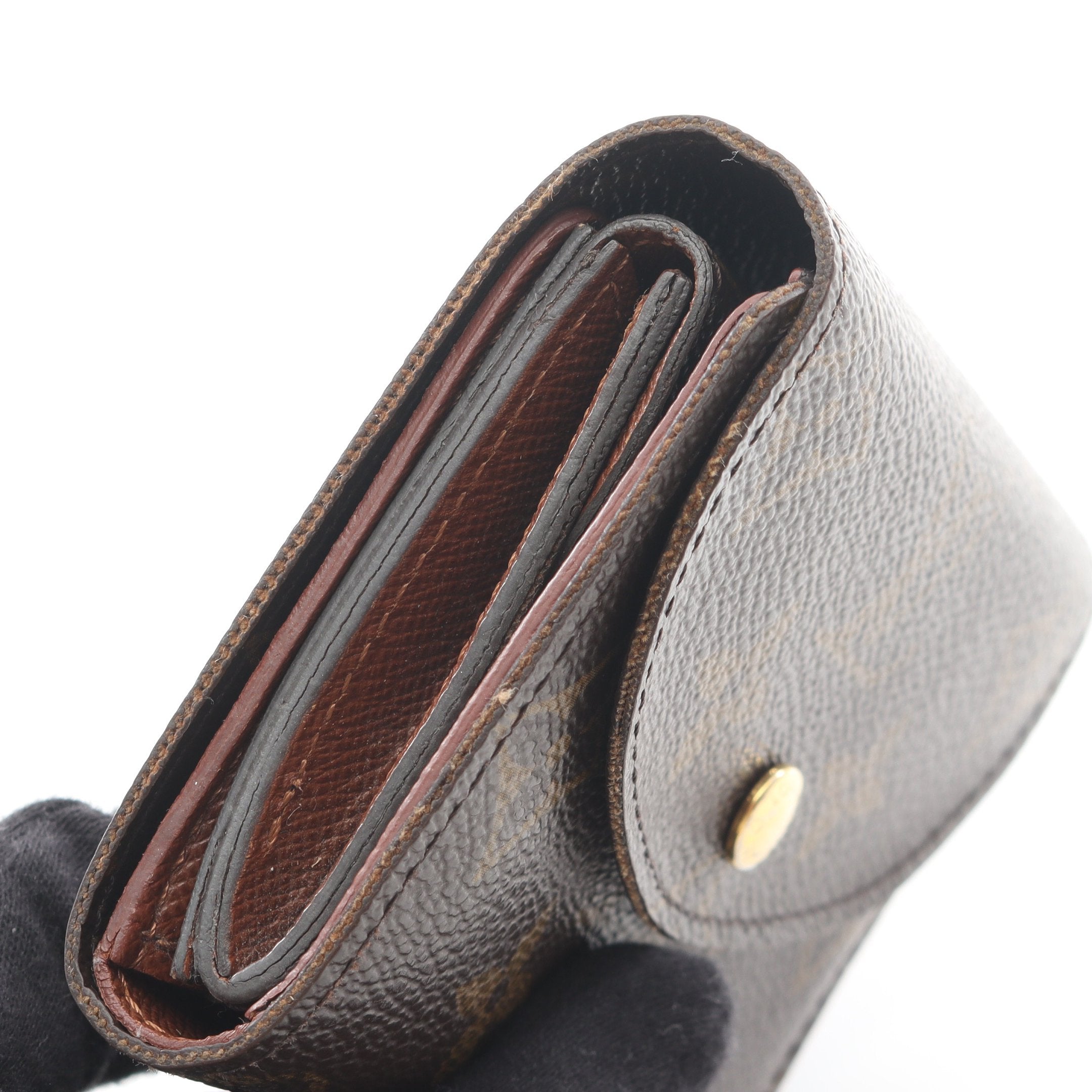 ポルトフォイユ エレーヌ モノグラム 三つ折り財布 PVC ブラウン ルイ