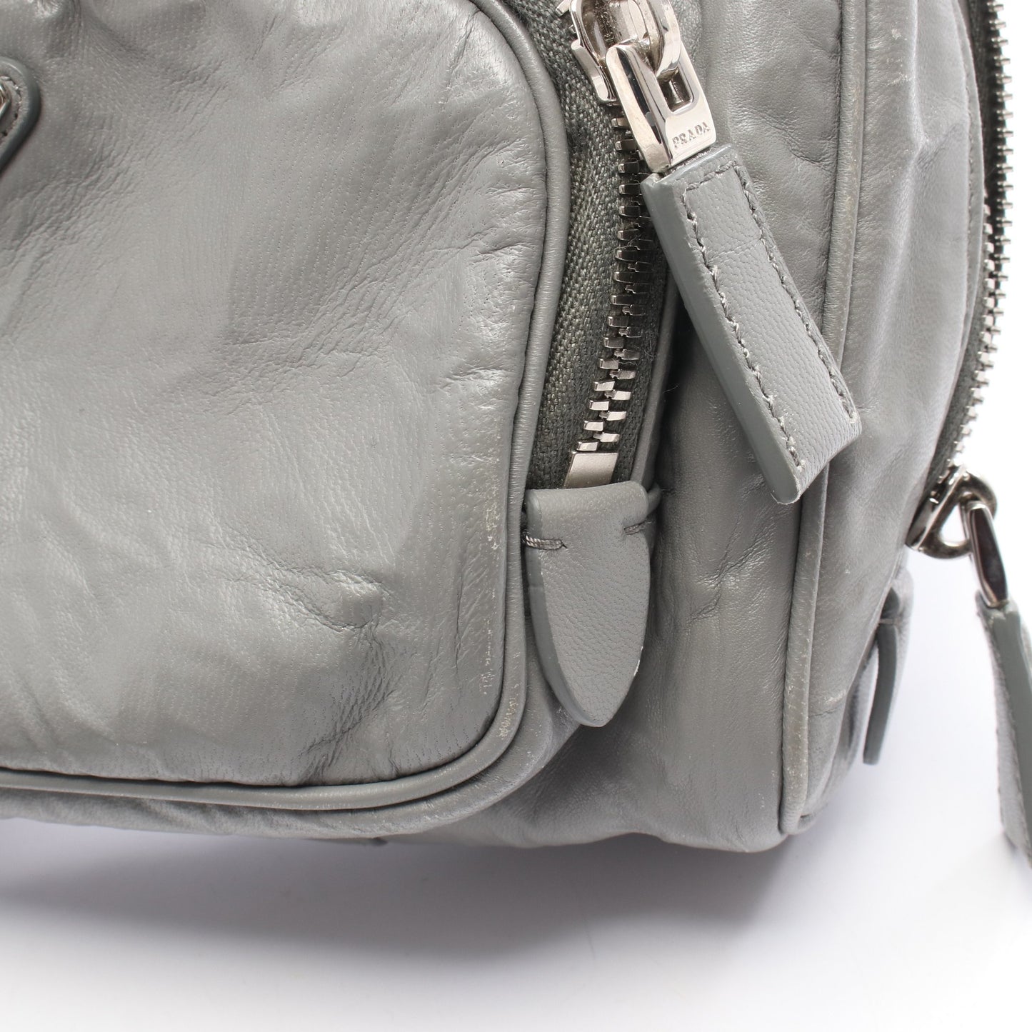 ハンドバッグ レザー グレー 2WAY プラダ バッグ PRADA