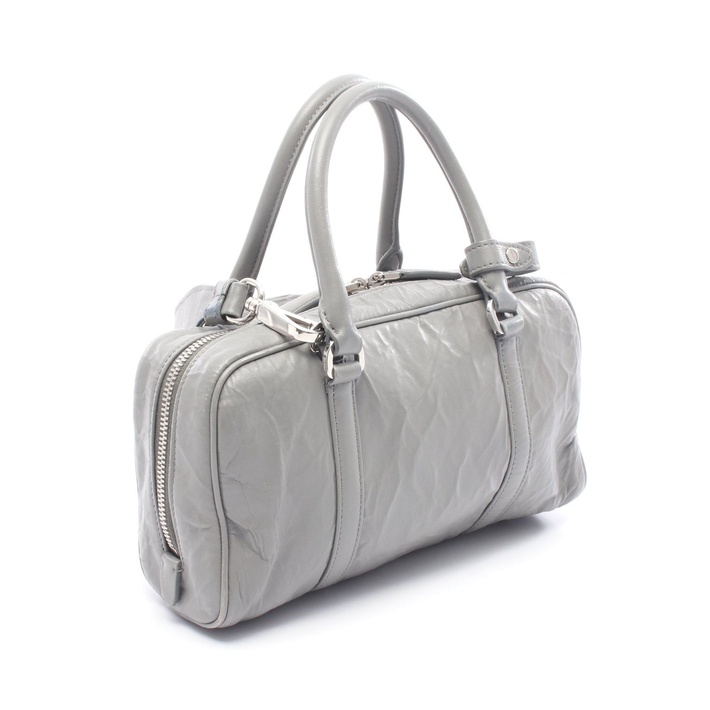 ハンドバッグ レザー グレー 2WAY プラダ バッグ PRADA