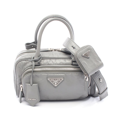 ハンドバッグ レザー グレー 2WAY プラダ バッグ PRADA