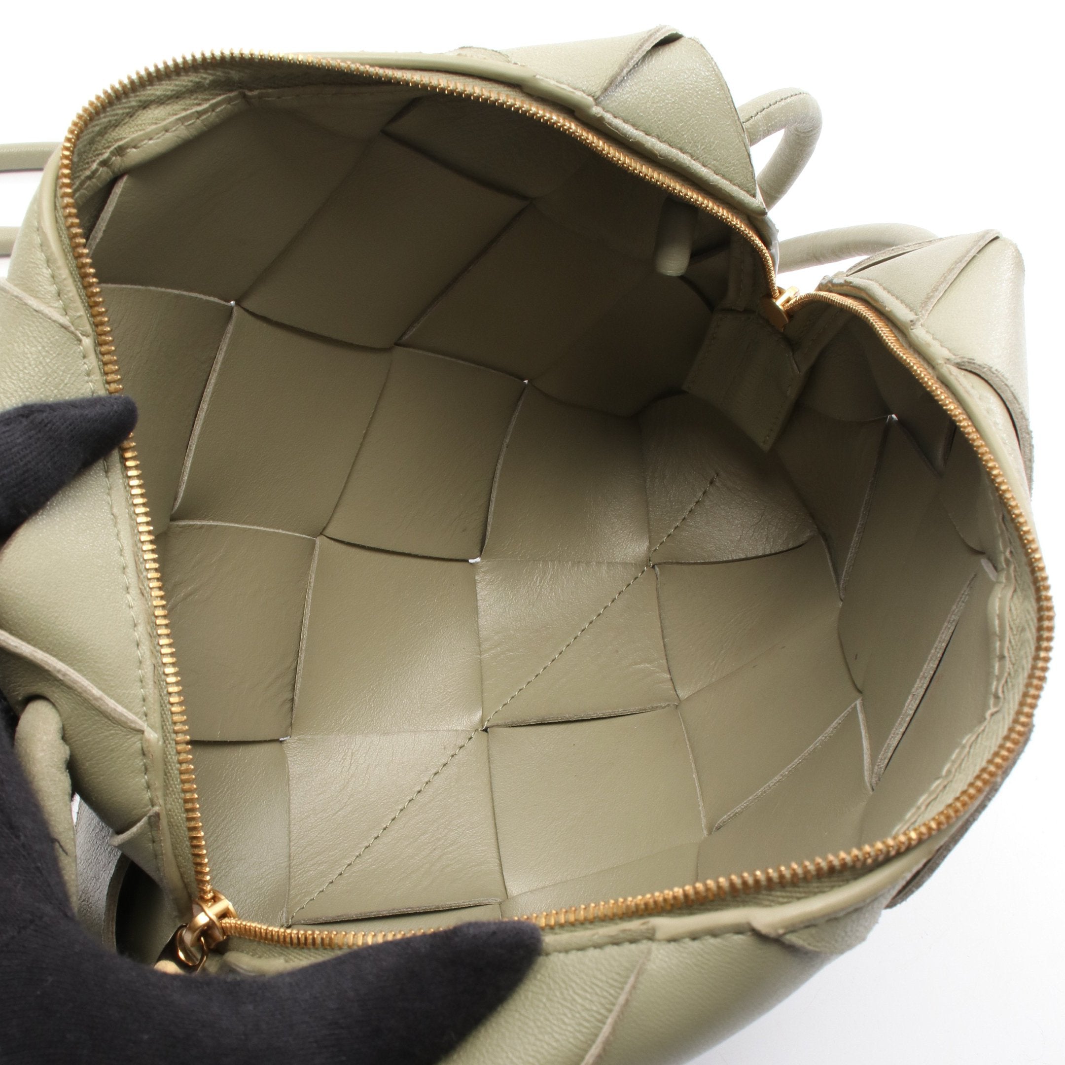 スモール カセット カメラバッグ ショルダーバッグ レザー グレー