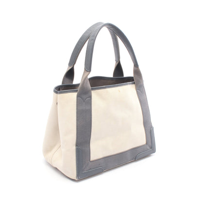 NAVY CABAS S ネイビーカバ ハンドバッグ トートバッグ キャンバス レザー アイボリー グレー バレンシアガ バッグ BALENCIAGA