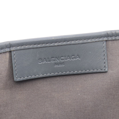 NAVY CABAS S ネイビーカバ ハンドバッグ トートバッグ キャンバス レザー アイボリー グレー バレンシアガ バッグ BALENCIAGA