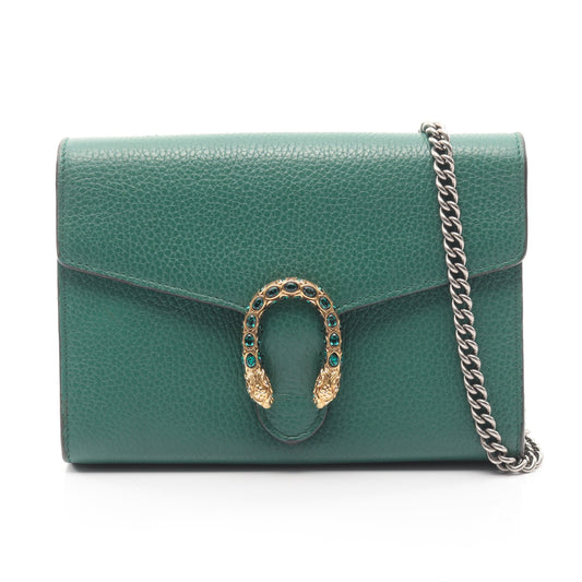 ディオニュソス チェーンウォレット レザー グリーン グッチ バッグ GUCCI