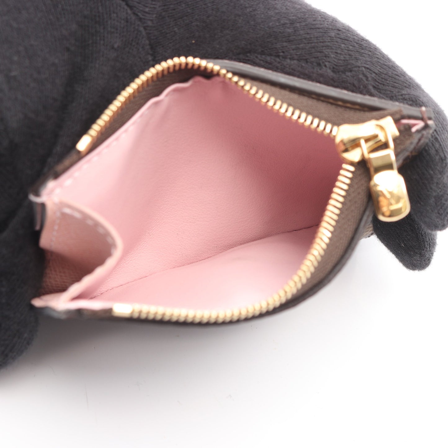 ポルトフォイユ ゾエ モノグラム ローズバレリーヌ 三つ折り財布 PVC レザー ブラウン ピンク ルイヴィトン 財布・小物 LOUIS VUITTON