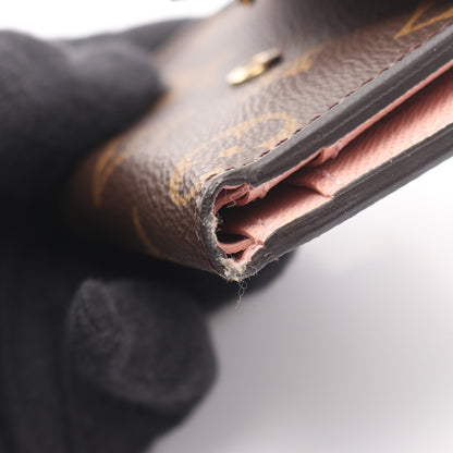 ポルトフォイユ ゾエ モノグラム ローズバレリーヌ 三つ折り財布 PVC レザー ブラウン ピンク ルイヴィトン 財布・小物 LOUIS VUITTON