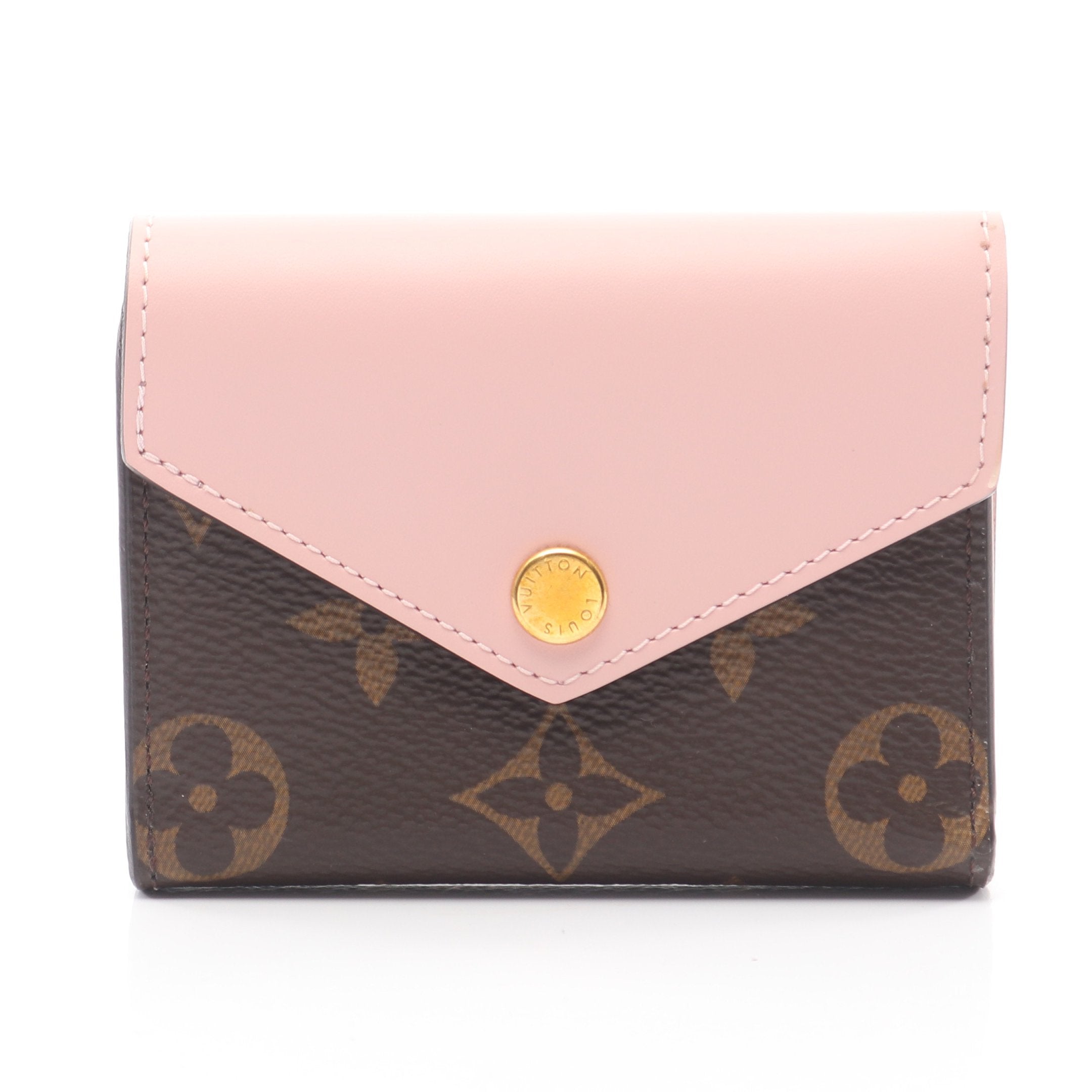 【ほぼ未使用】ルイヴィトン ポルトフォイユゾエ モノグラム ローズバレリーヌ ポルトフォイユ ゾエ モノグラム ローズバレリーヌ 三つ折り財布 PVC