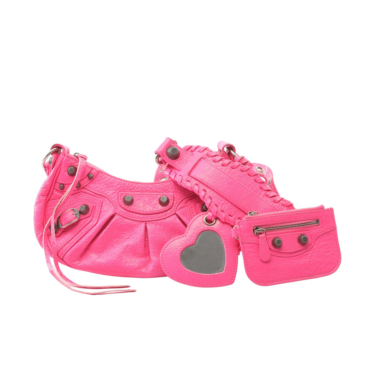 LE CAGOLE ショルダーバッグ レザー ピンク バレンシアガ – RECLO