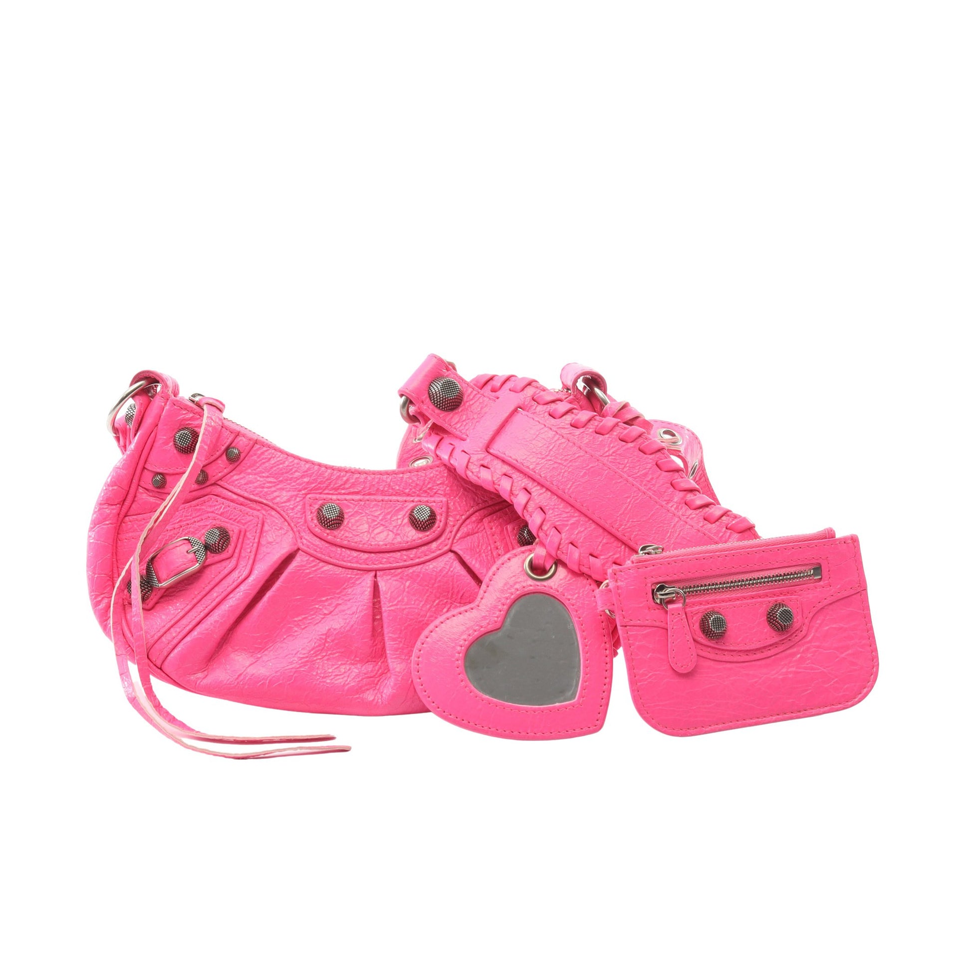 LE CAGOLE ショルダーバッグ レザー ピンク バレンシアガ バッグ BALENCIAGA