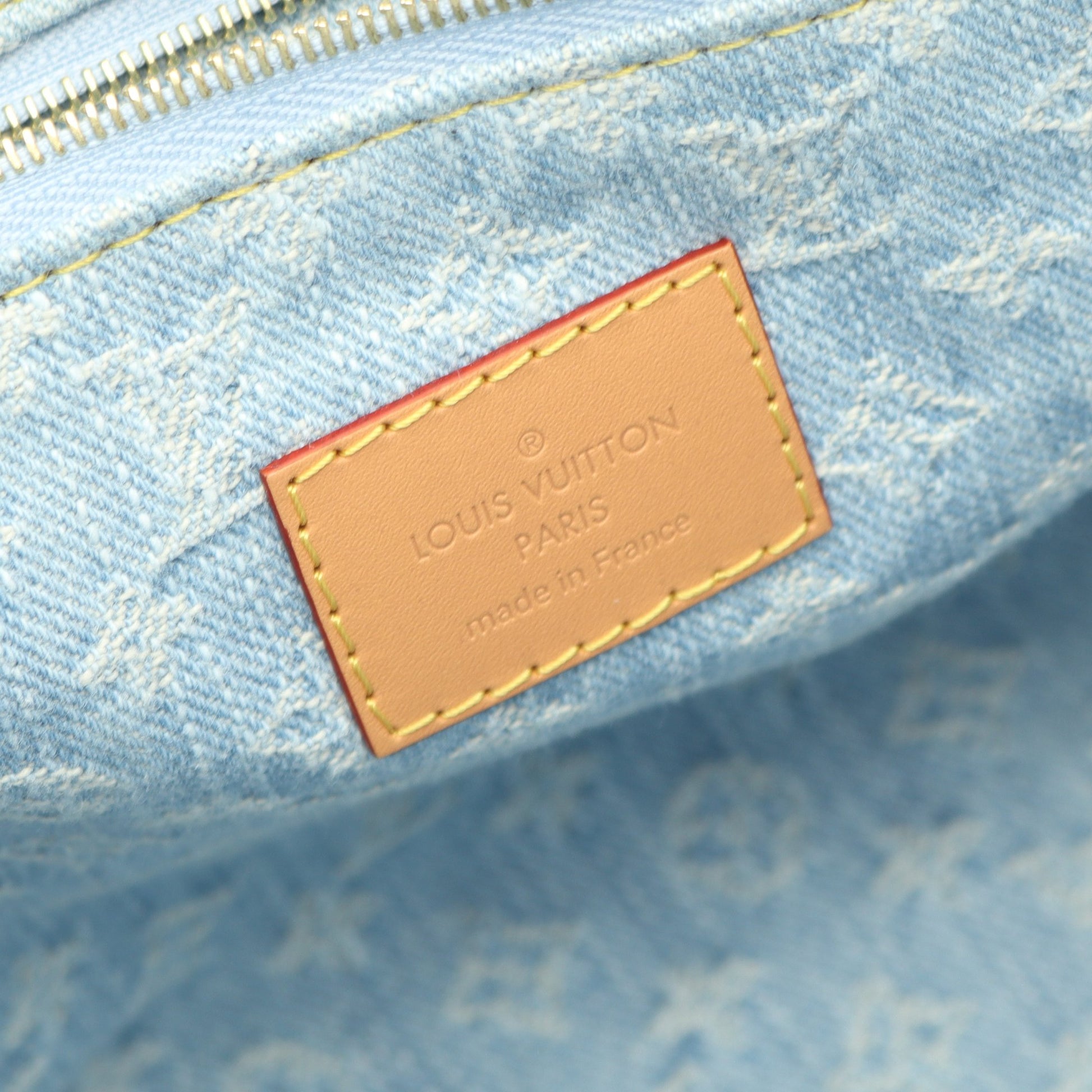 レットゴー モノグラムデニム ハンドバッグ デニム レザー ライトブルー 2WAY ルイヴィトン バッグ LOUIS VUITTON