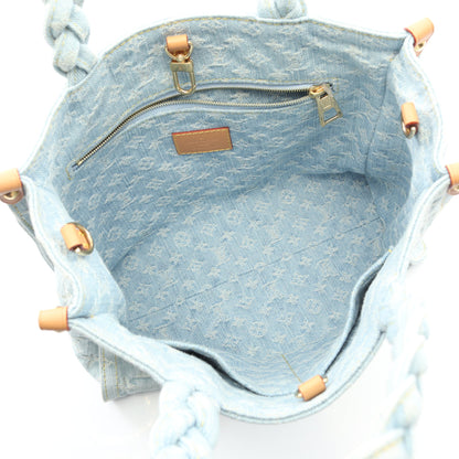 レットゴー モノグラムデニム ハンドバッグ デニム レザー ライトブルー 2WAY ルイヴィトン バッグ LOUIS VUITTON