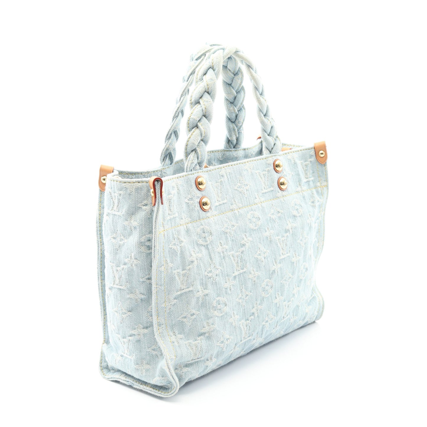 レットゴー モノグラムデニム ハンドバッグ デニム レザー ライトブルー 2WAY ルイヴィトン バッグ LOUIS VUITTON