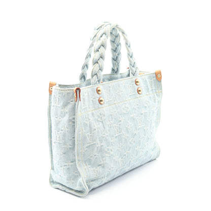 レットゴー モノグラムデニム ハンドバッグ デニム レザー ライトブルー 2WAY ルイヴィトン バッグ LOUIS VUITTON