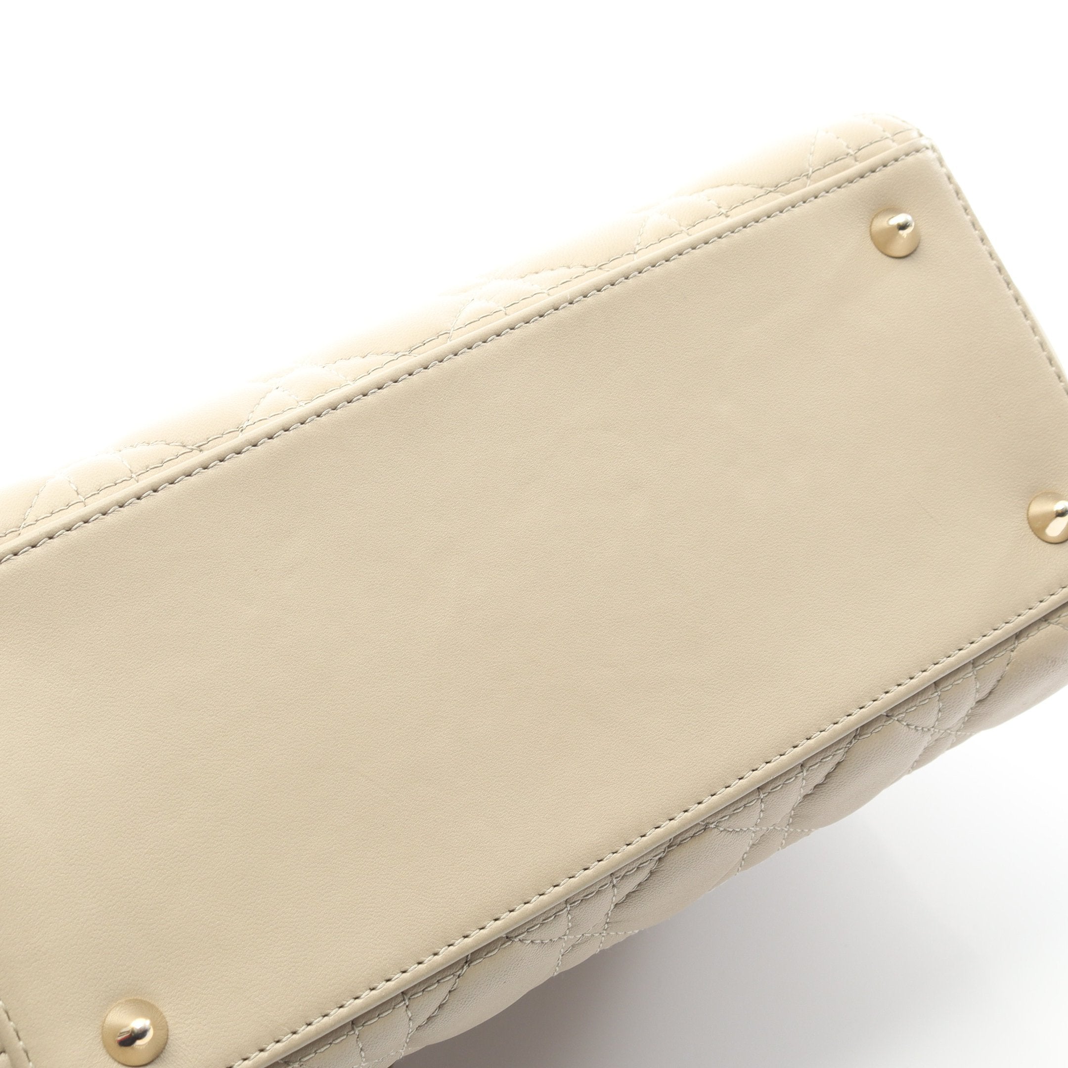 LADY DIOR レディディオール カナージュ ハンドバッグ レザー ベージュ