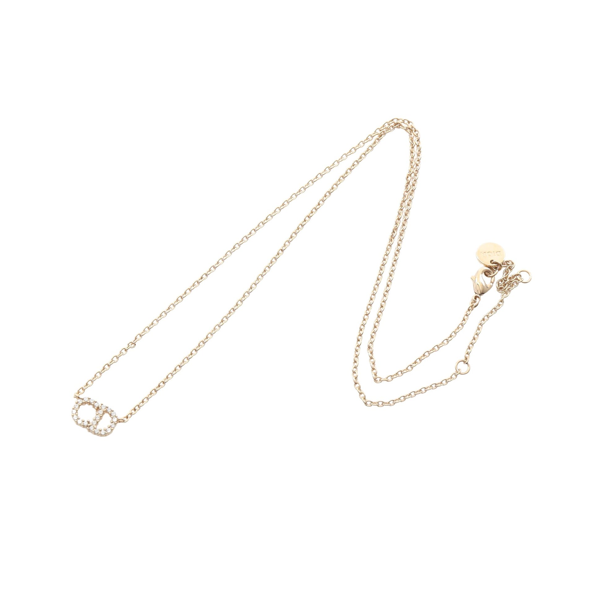 CDロゴ ネックレス GP ラインストーン ゴールド クリア ディオール アクセサリー DIOR