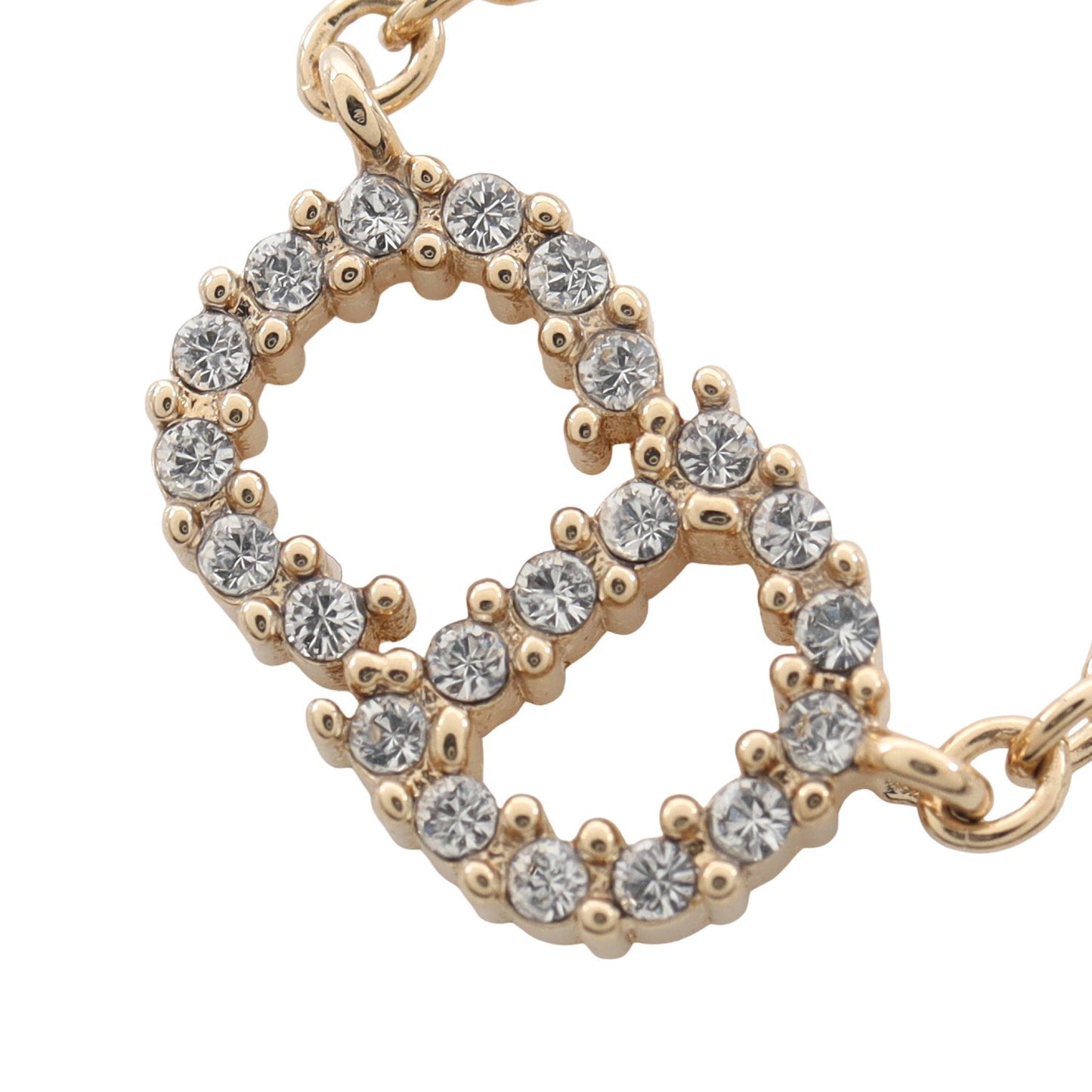 CDロゴ ネックレス GP ラインストーン ゴールド クリア ディオール アクセサリー DIOR