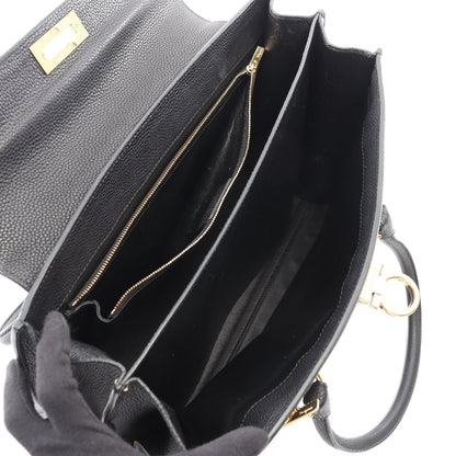 ガンチーニ ハンドバッグ レザー ブラック サルヴァトーレフェラガモ バッグ Salvatore Ferragamo