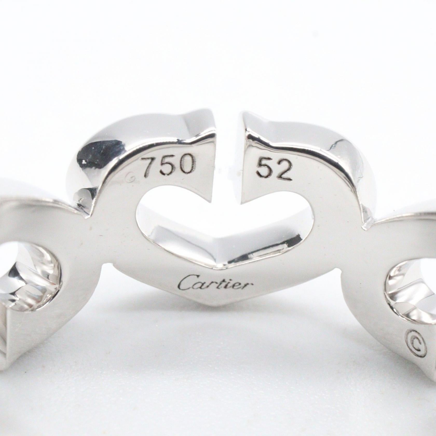 Cハート リング ダイヤ リング 指輪 K18WG ダイヤモンド ホワイト