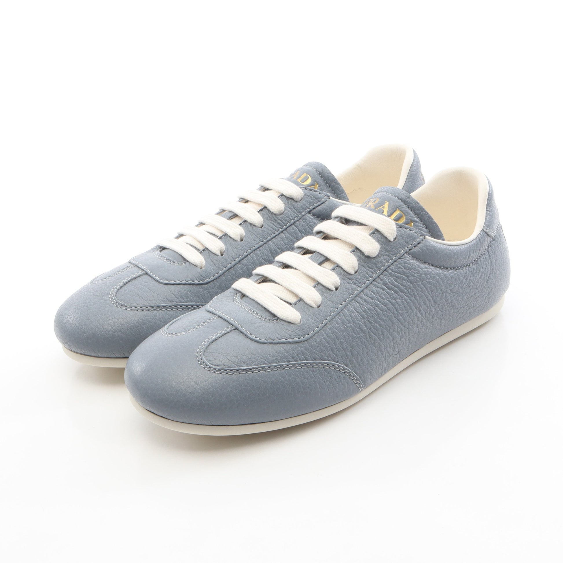 スニーカー レザー ブルーグレー プラダ シューズ PRADA