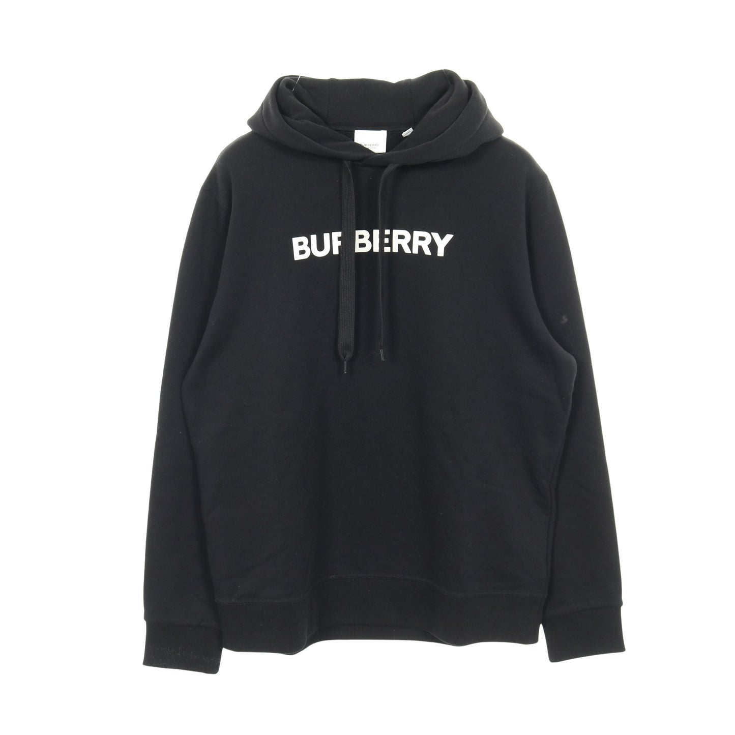 ロゴプリント プルオーバーパーカー コットン ブラック バーバリー トップス BURBERRY