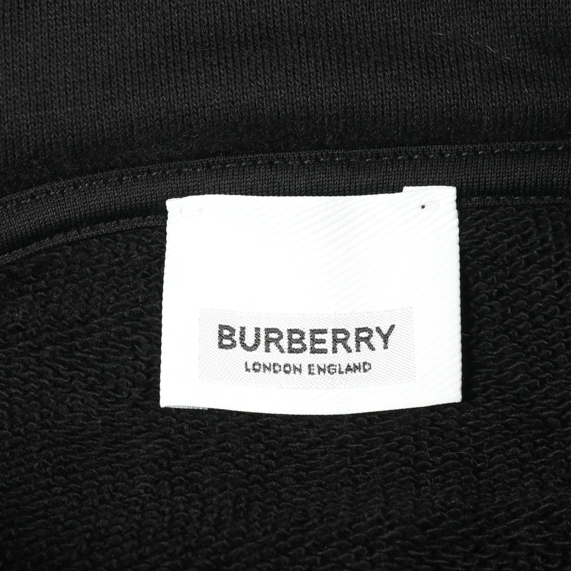 ロゴプリント プルオーバーパーカー コットン ブラック バーバリー トップス BURBERRY