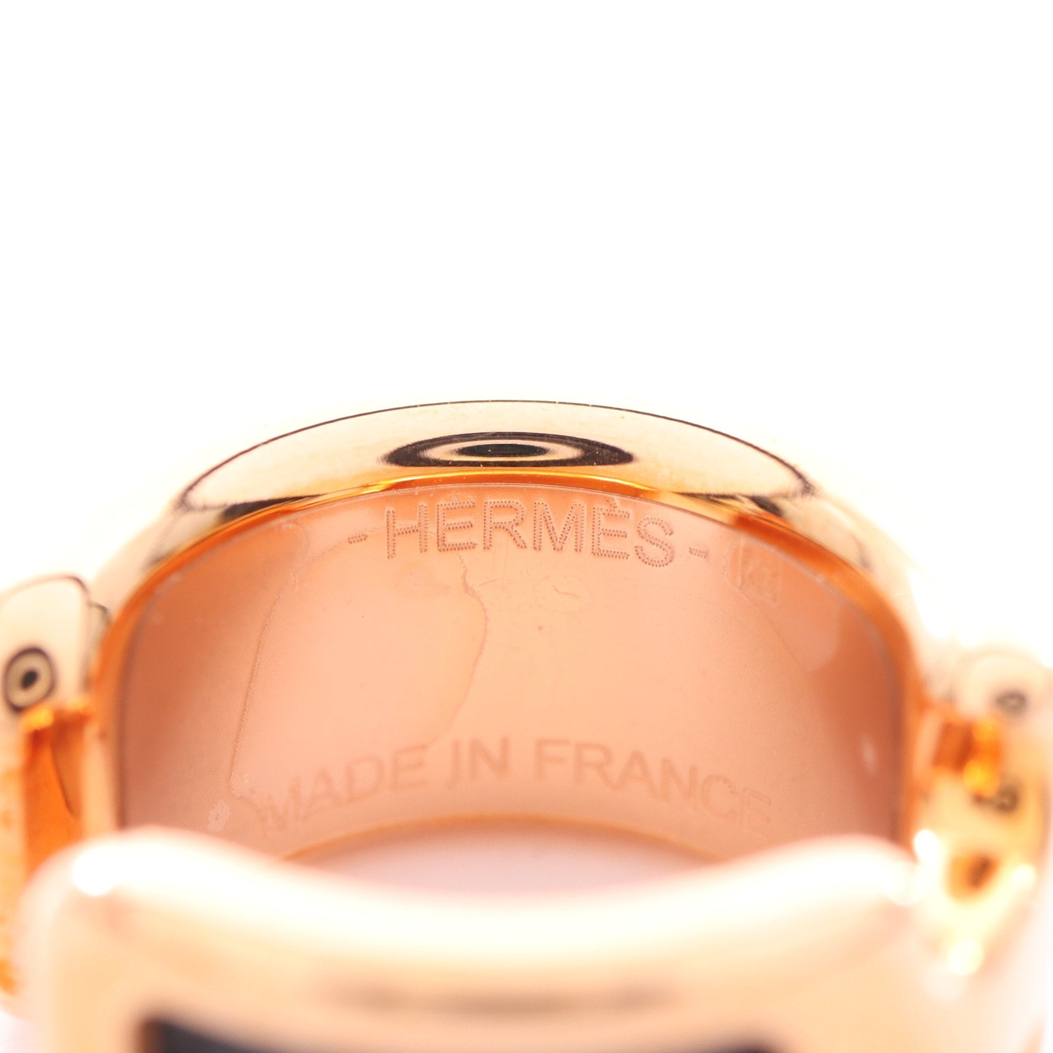 オランプPM イヤーカフ GP レザー ピンクゴールド ブラック エルメス