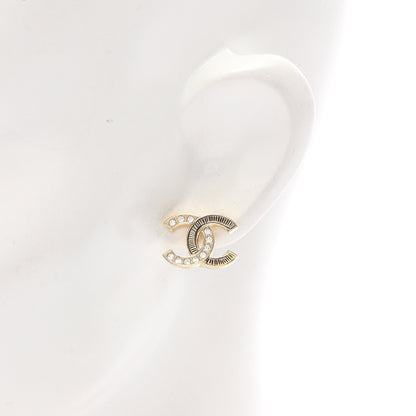 ココマーク ピアス GP ラインストーン ゴールド クリア L25K シャネル アクセサリー CHANEL
