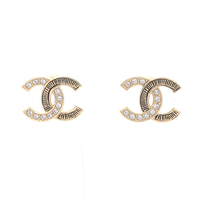 ココマーク ピアス GP ラインストーン ゴールド クリア L25K シャネル アクセサリー CHANEL