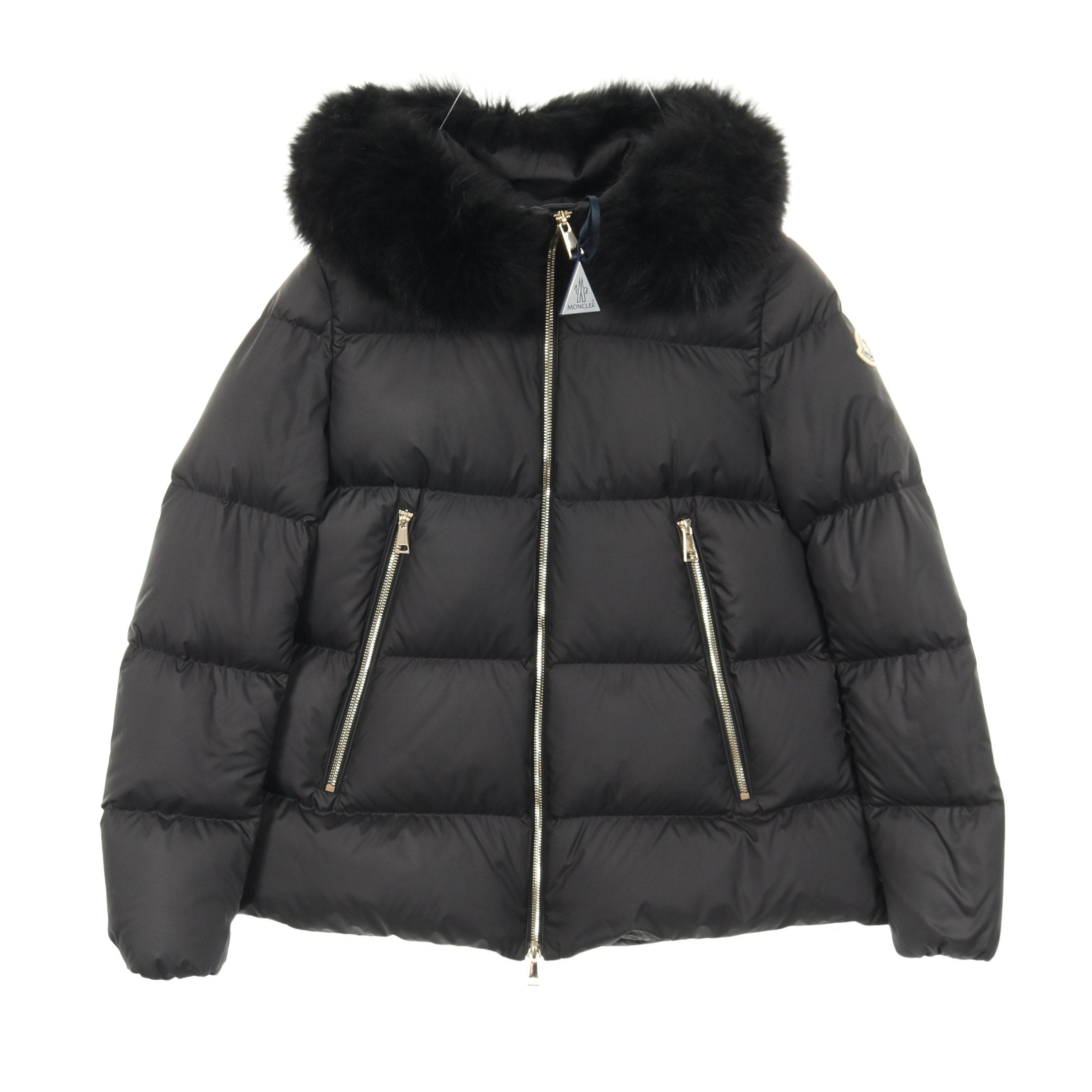 ブラック フード付きダウンジャケット (MONCLER) LAICHEFUR ブラック フード付きダウンジャケット (MONCLER) LAICHEFUR