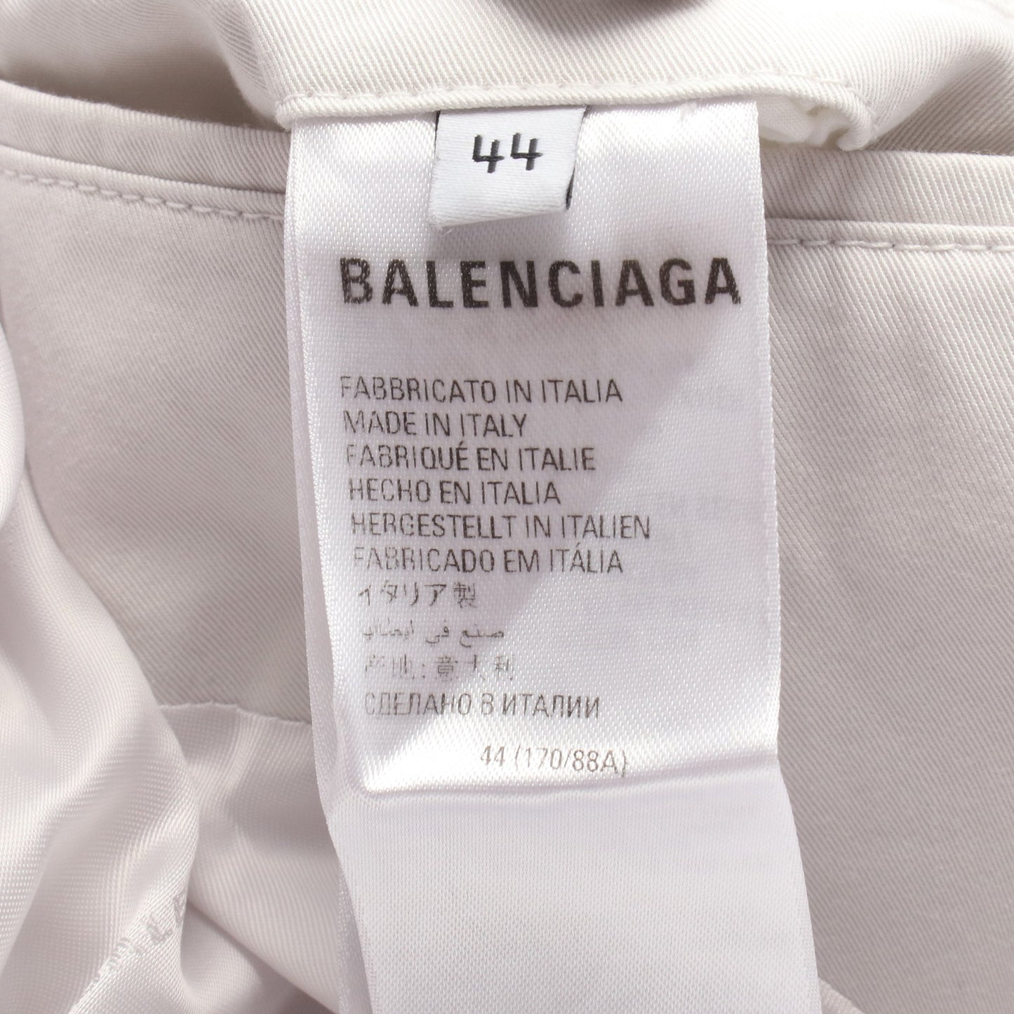 ステンカラーコート コットン オフホワイト バレンシアガ アウター BALENCIAGA