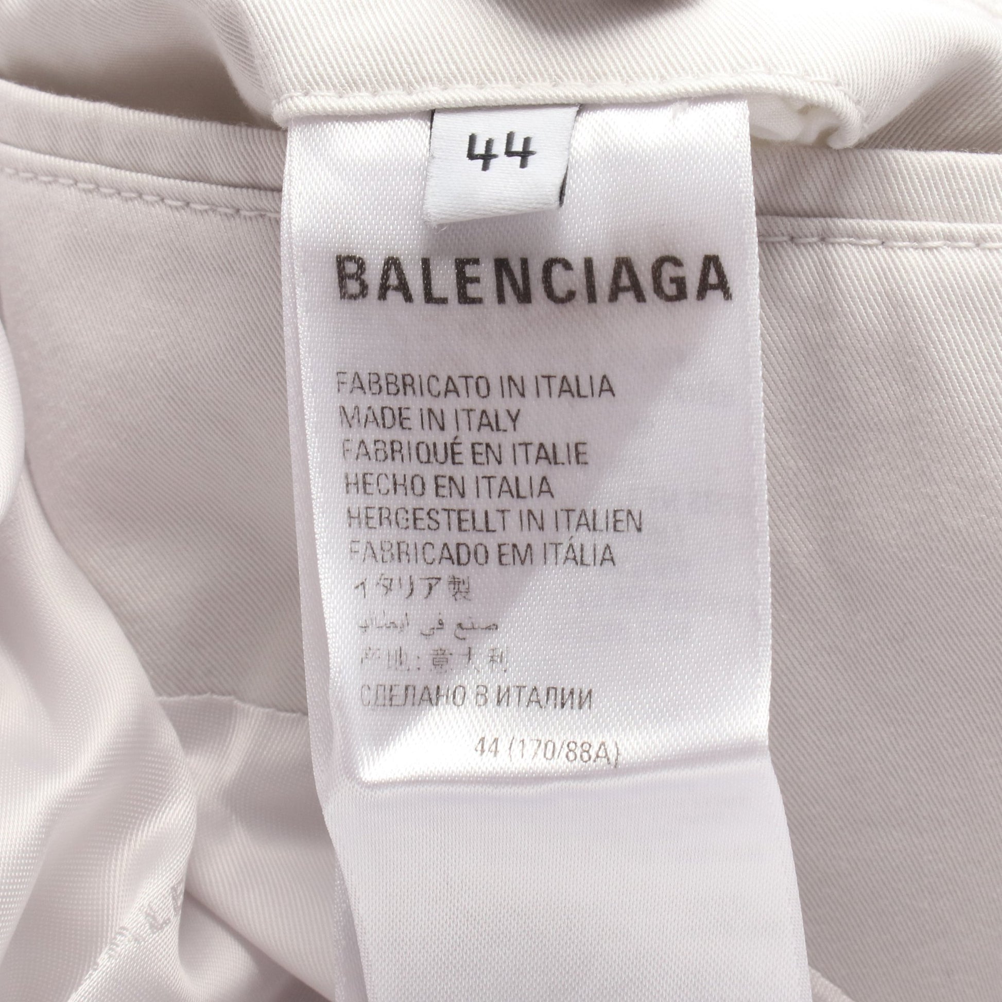 ステンカラーコート コットン オフホワイト バレンシアガ アウター BALENCIAGA
