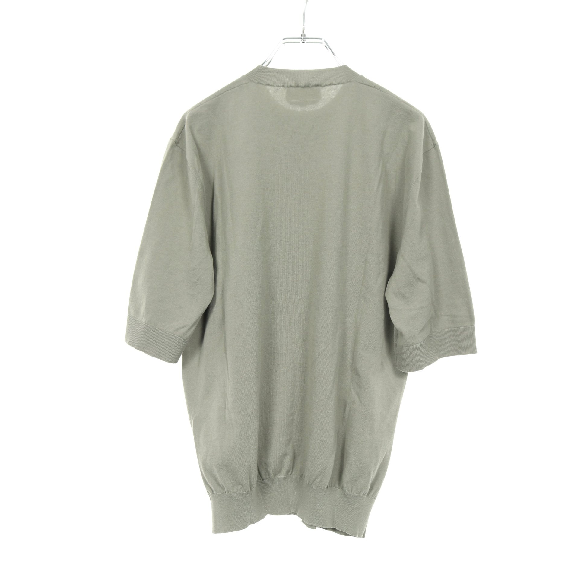 Selles en Fragments ニット クルーネック 半袖 コットン グレーグリーン エルメス トップス HERMES