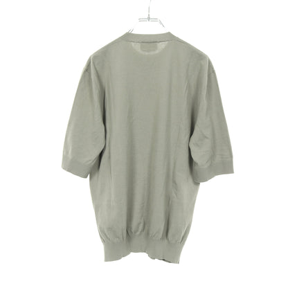 Selles en Fragments ニット クルーネック 半袖 コットン グレーグリーン エルメス トップス HERMES