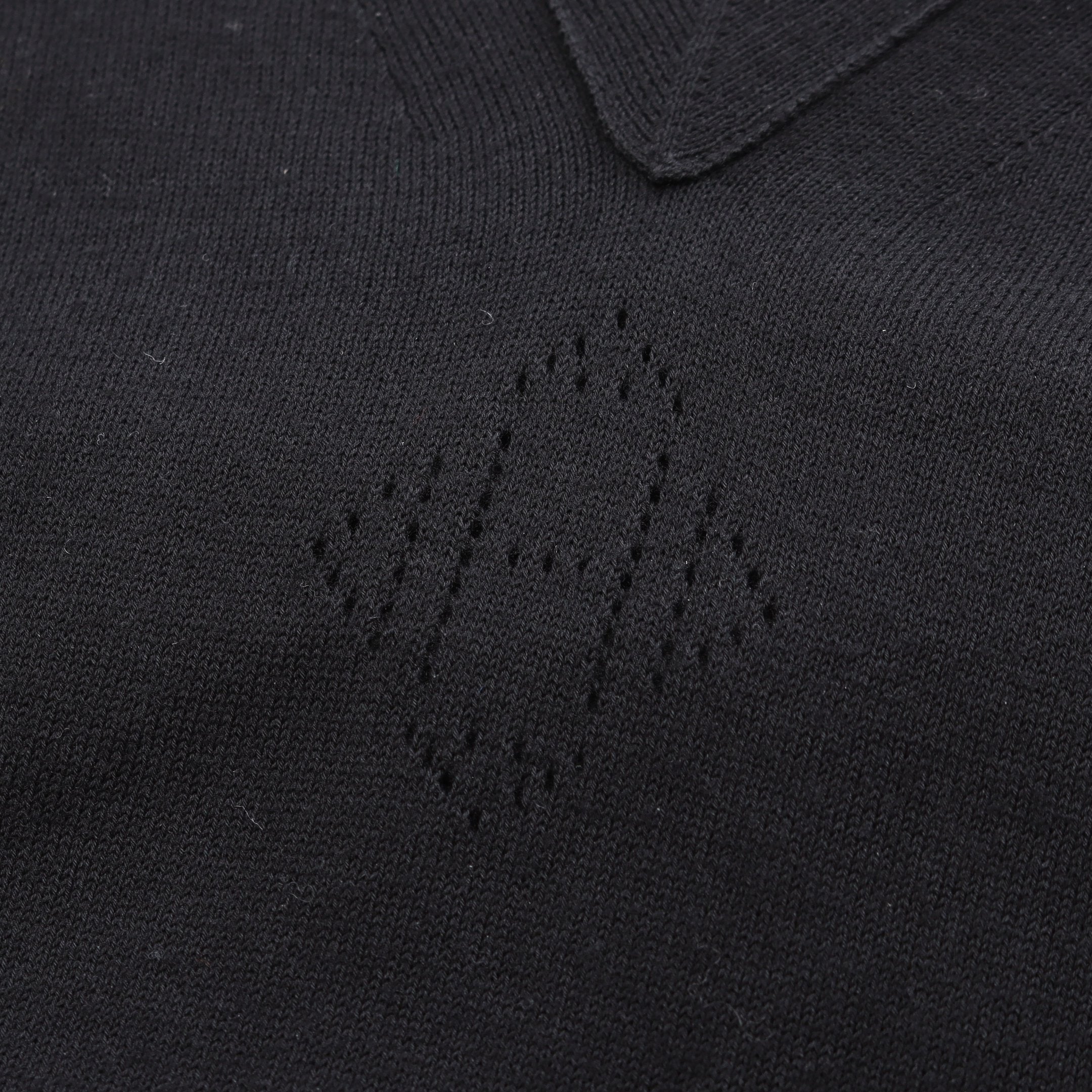 Hロゴ ニット Vネック シルク コットン ブラック エルメス – RECLO