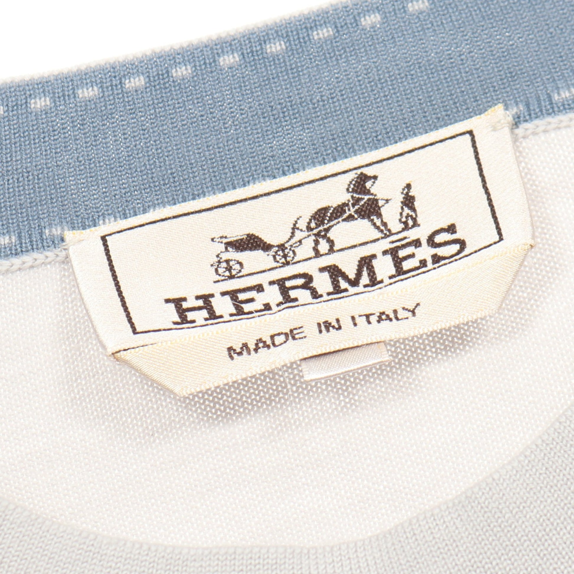 ニット クルーネック ウール ライトグレー エルメス トップス HERMES
