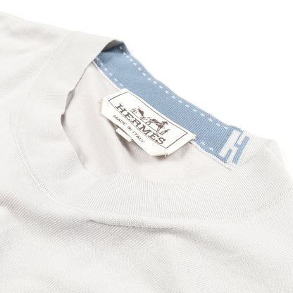 ニット クルーネック ウール ライトグレー エルメス トップス HERMES