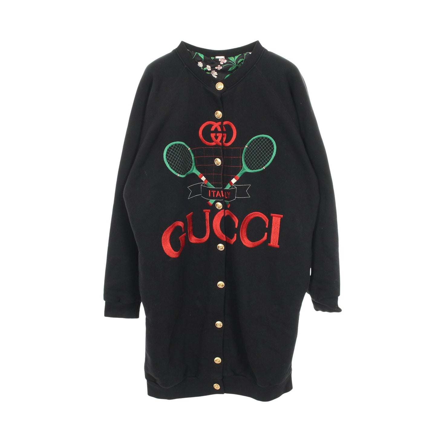 グッチテニス カーディガン コットン ブラック ダークグリーン レッド リバーシブル グッチ トップス GUCCI