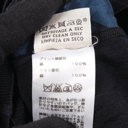 カーディガン Vネック シルク ネイビー ブルー エルメス トップス HERMES