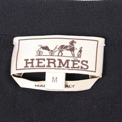 カーディガン Vネック シルク ネイビー ブルー エルメス トップス HERMES