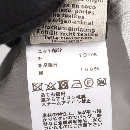 ヘンリーネック ニット ウール シルク グレー エルメス トップス HERMES
