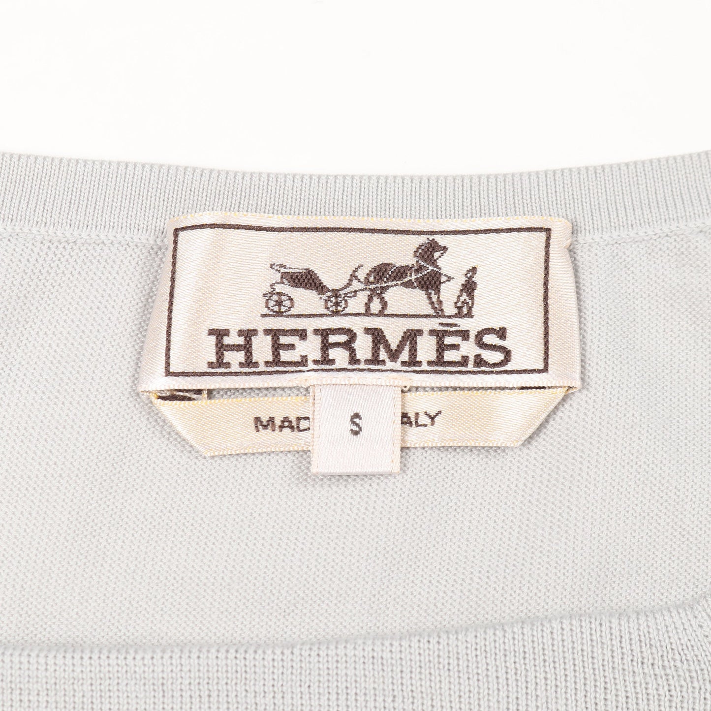 ヘンリーネック ニット ウール シルク グレー エルメス トップス HERMES