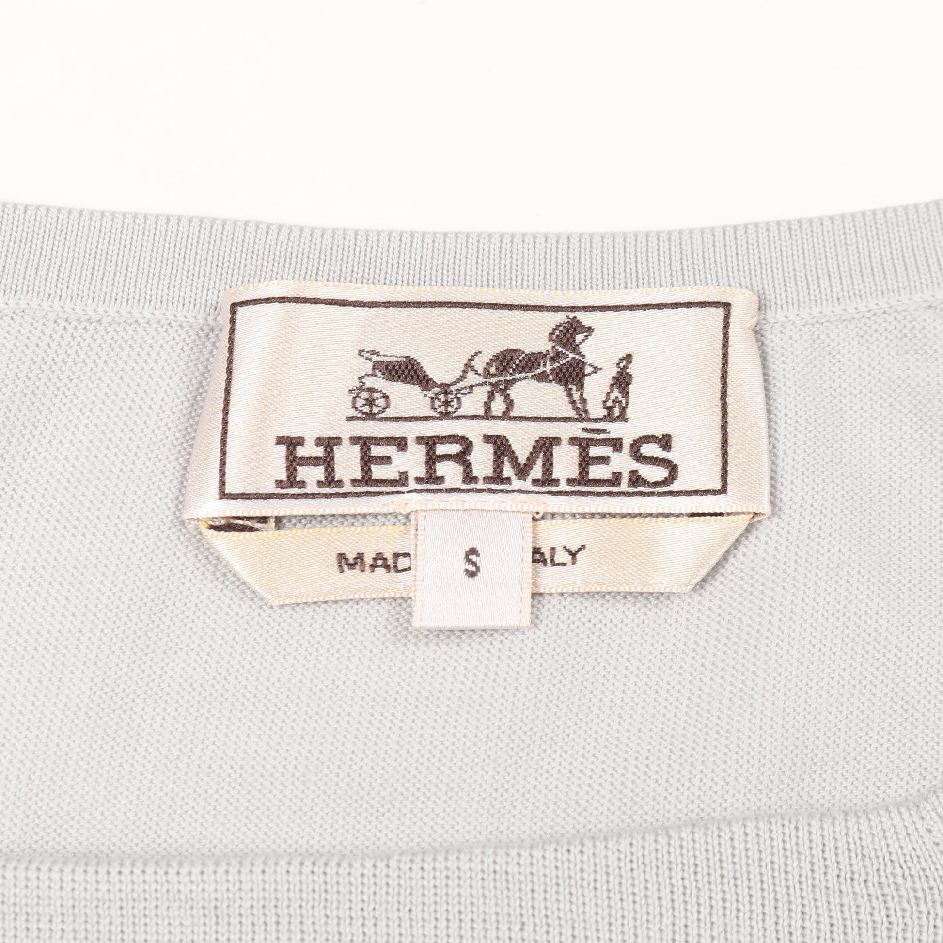 ヘンリーネック ニット ウール シルク グレー エルメス トップス HERMES