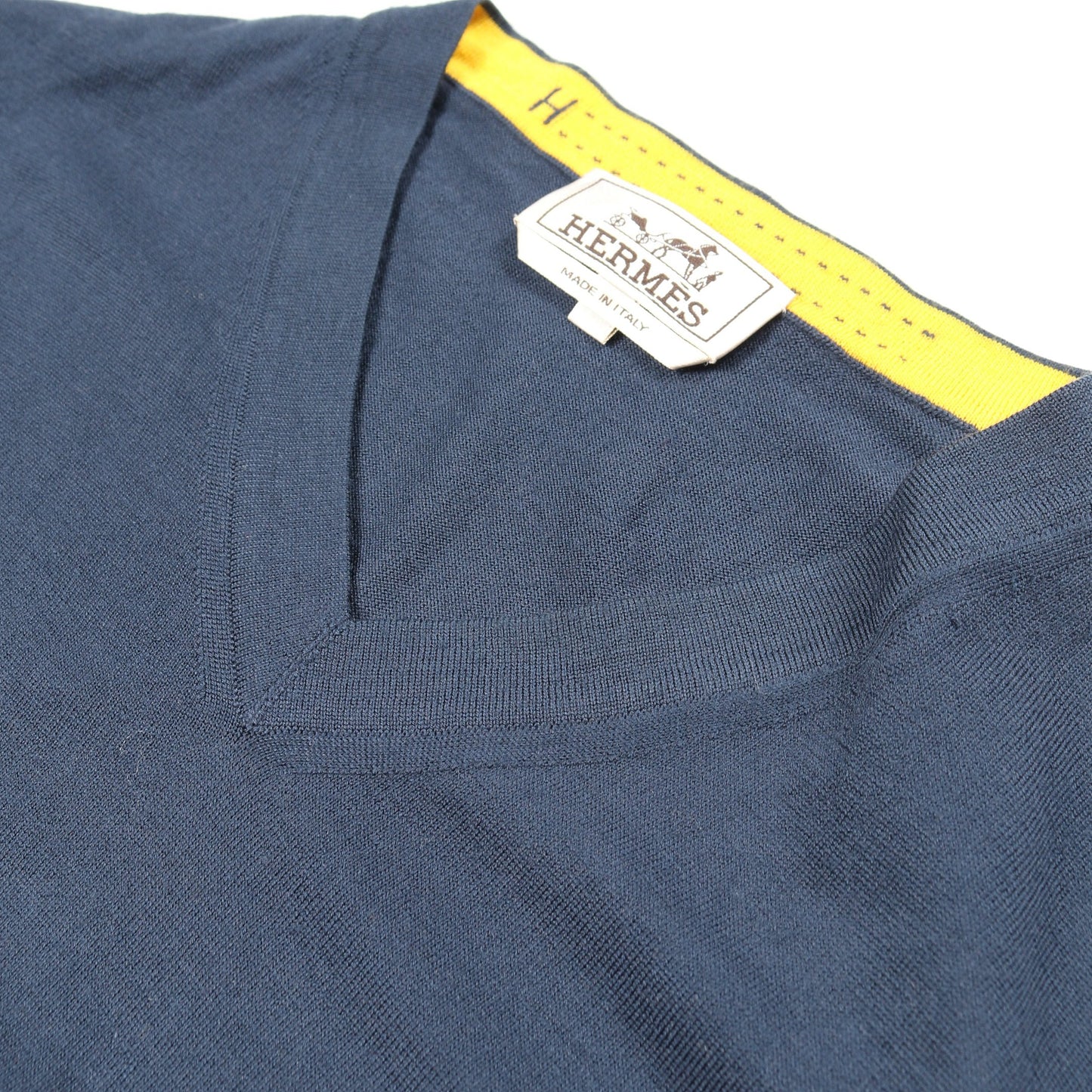 ニット Vネック ウール ネイビー エルメス トップス HERMES