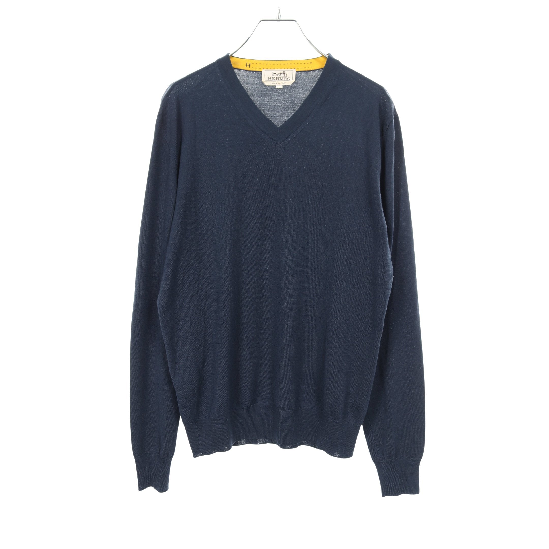 ニット Vネック ウール ネイビー エルメス – RECLO